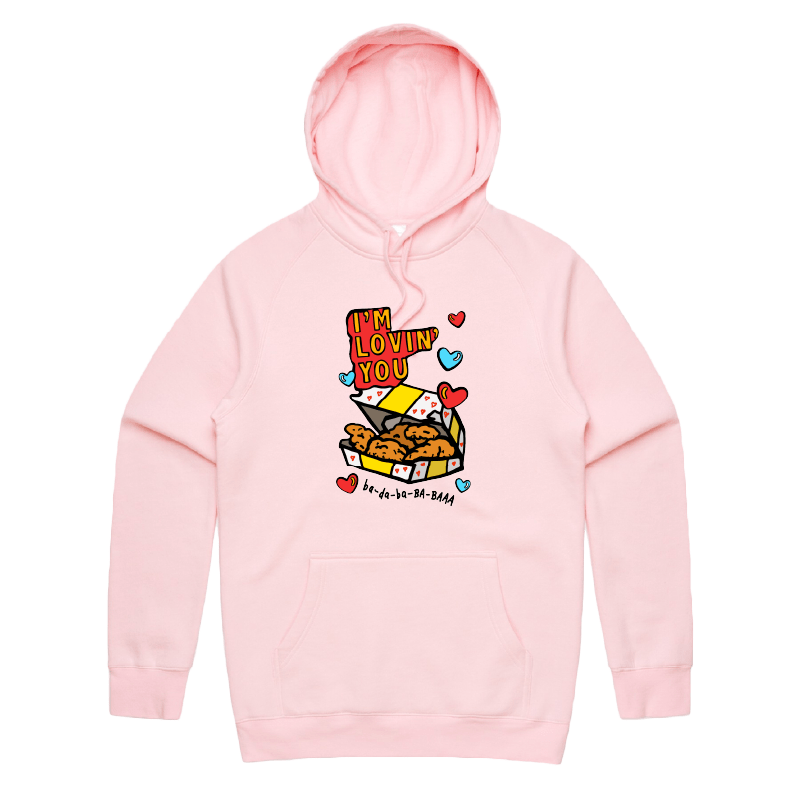 S / Pink / Large Front Print Nugget Love 🍗💞 – Unisex Hoodie