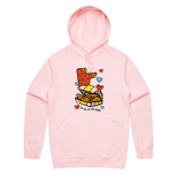 S / Pink / Large Front Print Nugget Love 🍗💞 – Unisex Hoodie