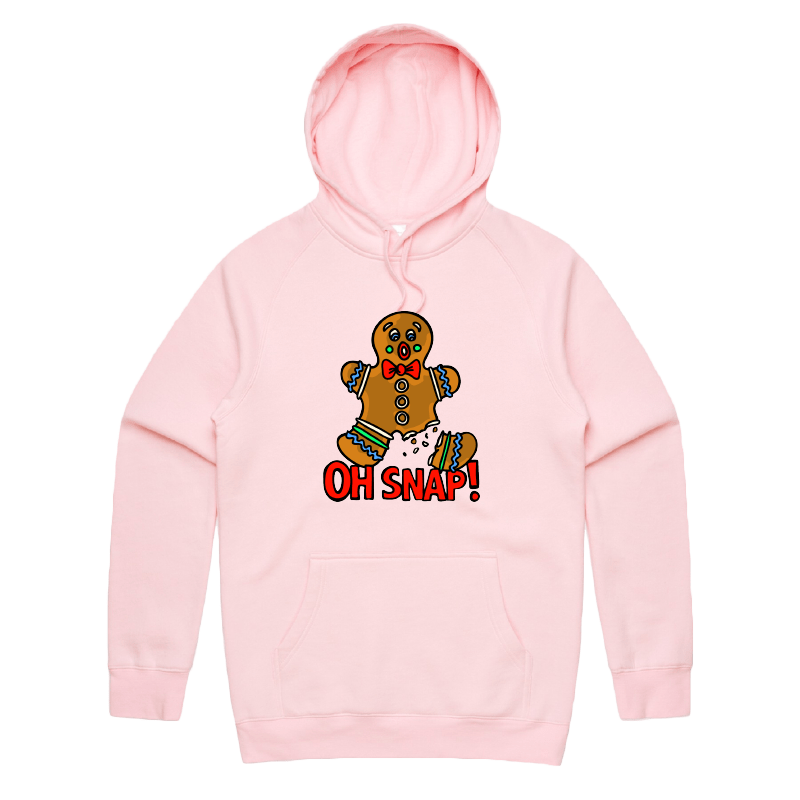 S / Pink / Large Front Print Oh Snap! 🫰 - Unisex Hoodie