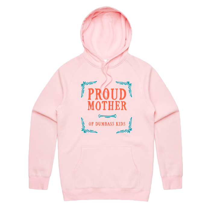 S / Pink / Large Front Print Proud Mother 🥴💩 – Unisex Hoodie
