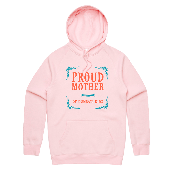 S / Pink / Large Front Print Proud Mother 🥴💩 – Unisex Hoodie