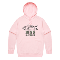 S / Pink / Large Front Print Size Matters 🐟📏 – Unisex Hoodie