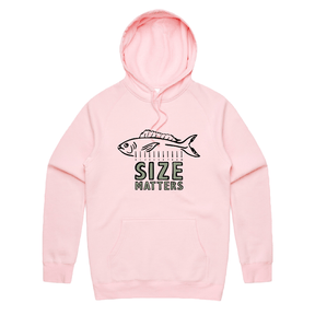 S / Pink / Large Front Print Size Matters 🐟📏 – Unisex Hoodie