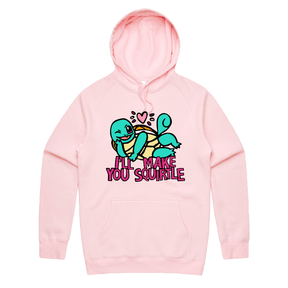 S / Pink / Large Front Print Squirtle Love ❤️💦 – Unisex Hoodie