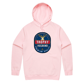 S / Pink / Large Front Print Trophy Husband 2heys 🍺🏆 – Unisex Hoodie