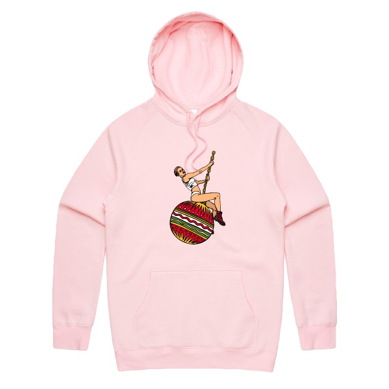 S / Pink / Large Front Print Wrecking Bauble 🎄💥 - Unisex Hoodie