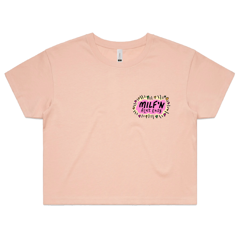 S / Pink Milf'n Ain't Easy 👩🎖️ – Women's Crop Top