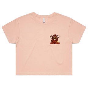 S / Pink Moustacha 🦁👨 - Women's Crop Top