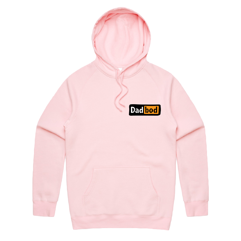 S / Pink / Small Front Print DadBod Logo 💻🧻 – Unisex Hoodie