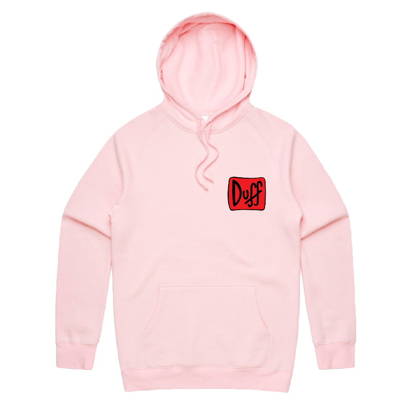 S / Pink / Small Front Print Duff 👨‍🦲🍻 - Unisex Hoodie