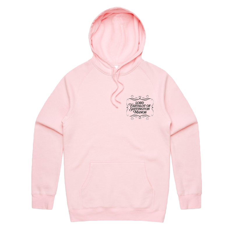 S / Pink / Small Front Print Lord Fartalot 👑💨 – Unisex Hoodie