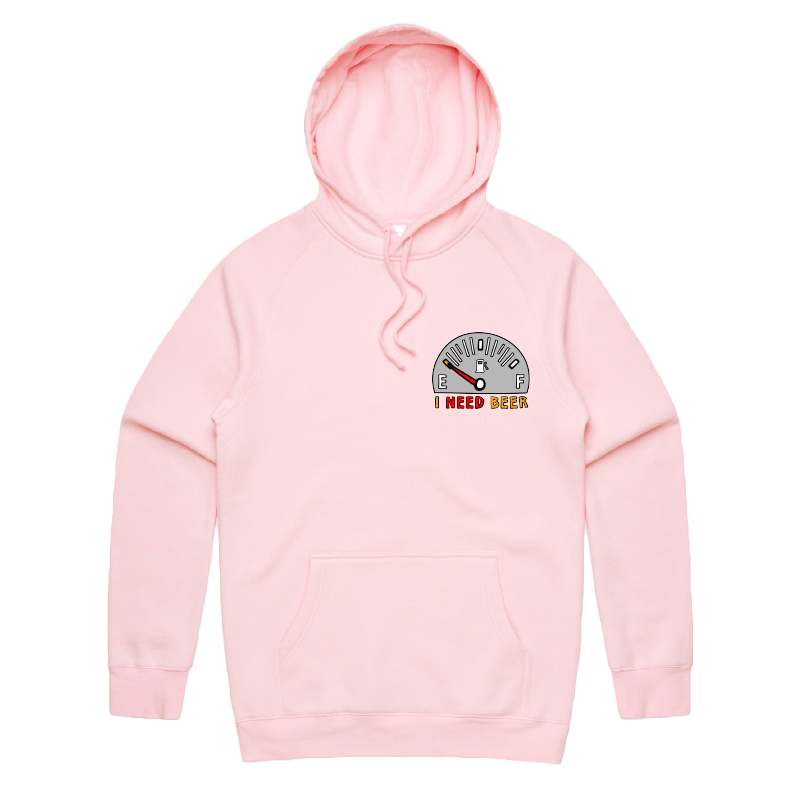S / Pink / Small Front Print Need Beer 🍺⛽ – Unisex Hoodie