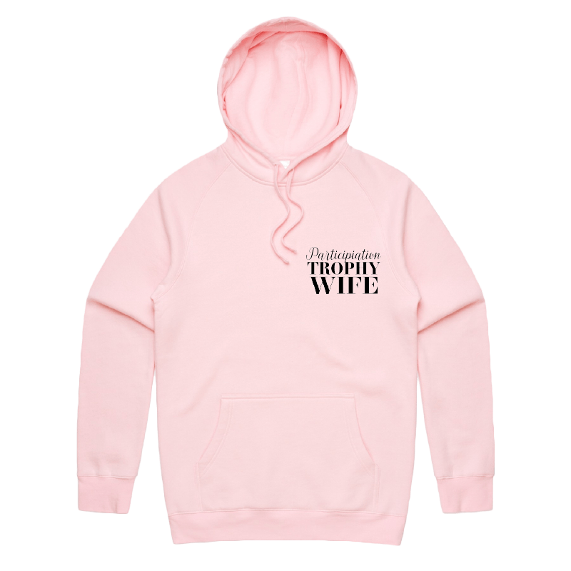 S / Pink / Small Front Print Participation Wife 👩🥈 – Unisex Hoodie