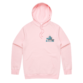 S / Pink / Small Front Print Rather Be Fishing 🐟🍆 - Unisex Hoodie