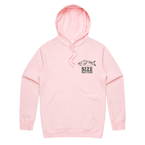 S / Pink / Small Front Print Size Matters 🐟📏 – Unisex Hoodie