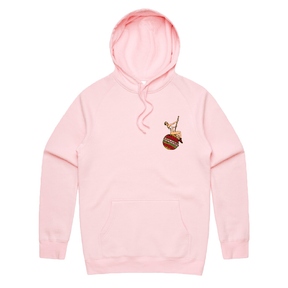 S / Pink / Small Front Print Wrecking Bauble 🎄💥 - Unisex Hoodie