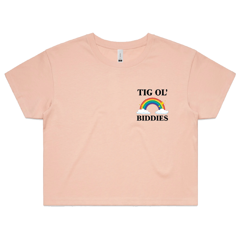 S / Pink Tig Ol’ Biddies 🍒🤤 - Women's Crop Top