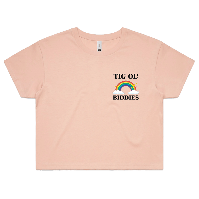 S / Pink Tig Ol’ Biddies 🍒🤤 - Women's Crop Top