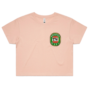 S / Pink Trophy Wife Victor Bravo 🍺🏆 – Women's Crop Top