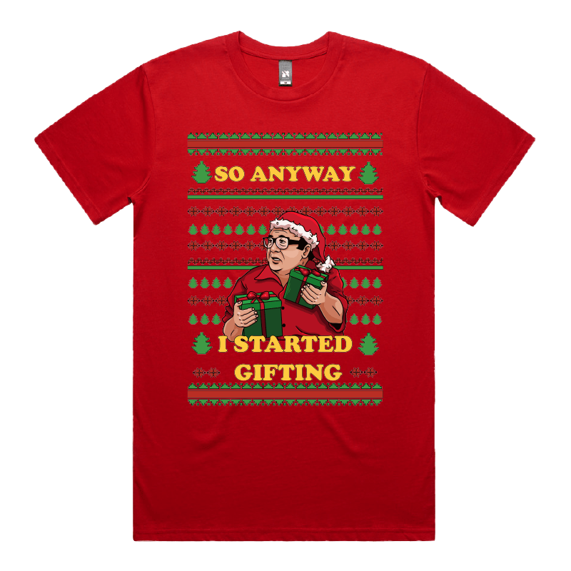 S / Red / Large Front Design Danny DeGift-o 🎁🧑‍🎄 - Men's T Shirt
