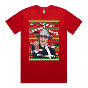 S / Red / Large Front Design Katter's Croc-mas 🤜🐊 - Men's T Shirt