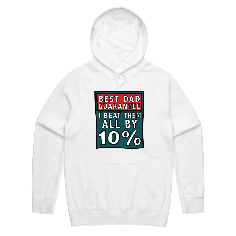 S / White / Large Front Design Best Dad Guarantee 🔨 - Unisex Hoodie