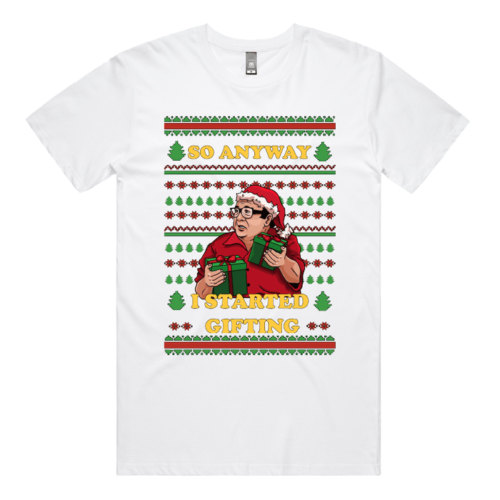 S / White / Large Front Design Danny DeGift-o 🎁🧑‍🎄 - Men's T Shirt