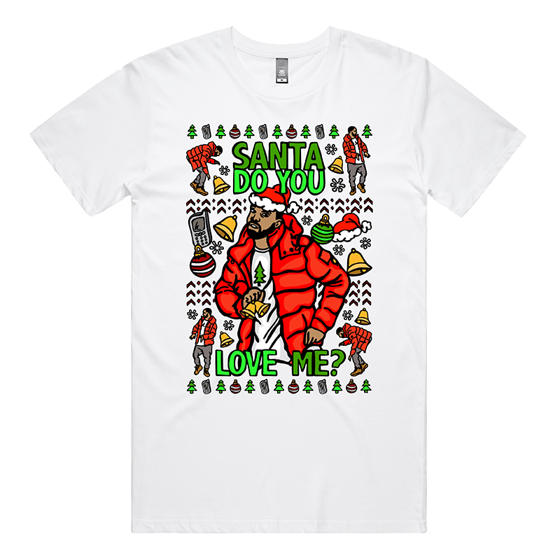 S / White / Large Front Design Drake Festive Bling 📱🎄🎵 - Men's T Shirt