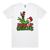 S / White / Large Front Design Drink Up Grinches 😈🎄 - Men's T Shirt
