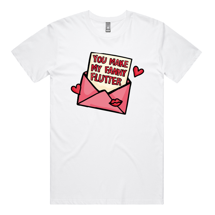 S / White / Large Front Design Fanny Flutter 🦋 – Men's T Shirt