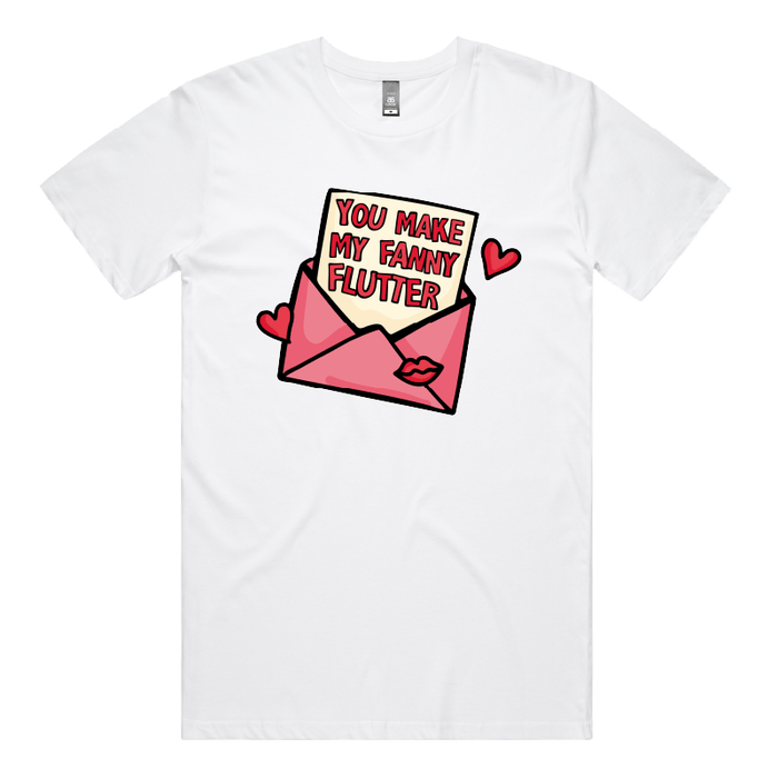 S / White / Large Front Design Fanny Flutter 🦋 – Men's T Shirt