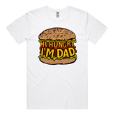 S / White / Large Front Design Hi Hungry, I'm Dad 🍔 - Men's T Shirt