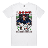 S / White / Large Front Design Let It Snow Scarface ❄️🤌 - Men's T Shirt