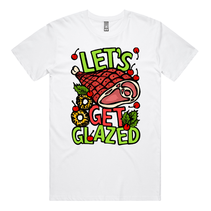 S / White / Large Front Design Let’s Get Glazed 🐖🔥 - Men's T Shirt