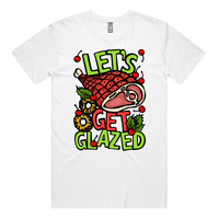 S / White / Large Front Design Let’s Get Glazed 🐖🔥 - Men's T Shirt