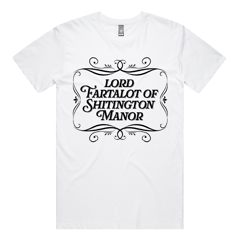 S / White / Large Front Design Lord Fartalot 👑💨 – Men's T Shirt