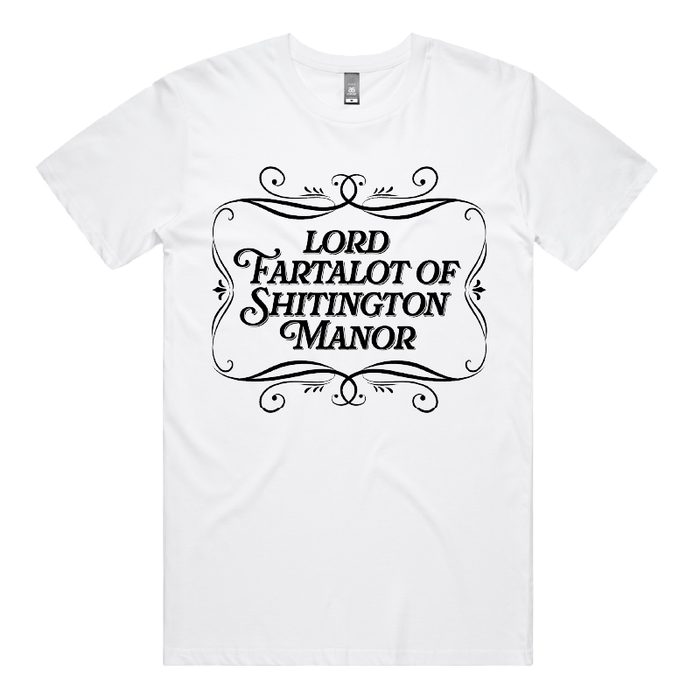S / White / Large Front Design Lord Fartalot 👑💨 – Men's T Shirt