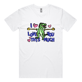 S / White / Large Front Design Love You This Much 🦕📏 – Men's T Shirt