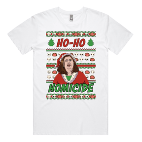 S / White / Large Front Design Merry Mushroom Lady 🍄‍🟫🎄 - Men's T Shirt