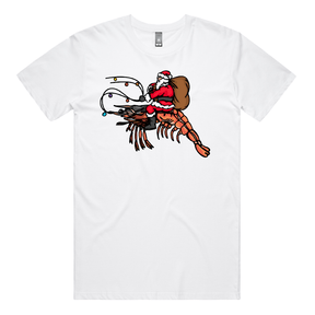 S / White / Large Front Design Prawndolph 🦐🦌 - Men's T Shirt