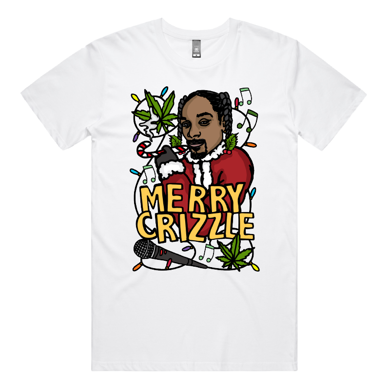 S / White / Large Front Design Snoop Crizzle 🔥🎄 - Men's T Shirt