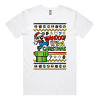 S / White / Large Front Design Super Christmas 🍄🎅 - Men's T Shirt