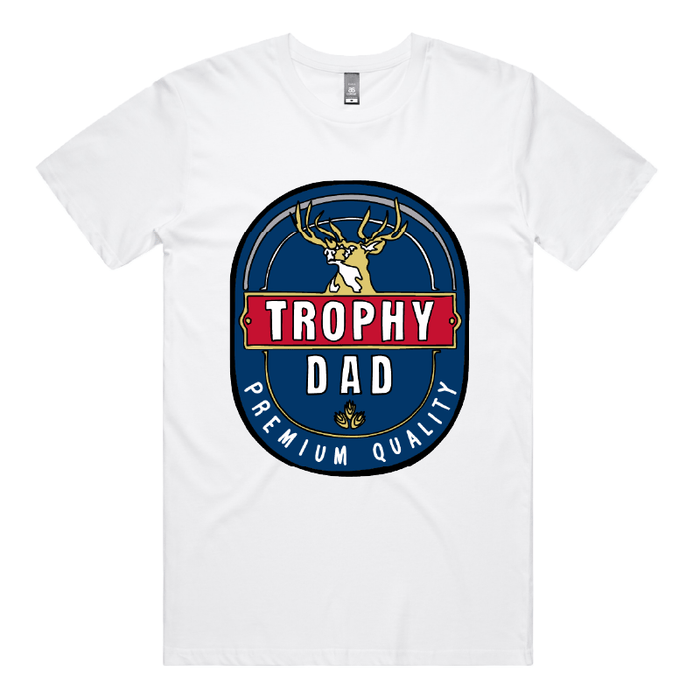S / White / Large Front Design Trophy Dad 2heys 🍺🏆 – Men's T Shirt