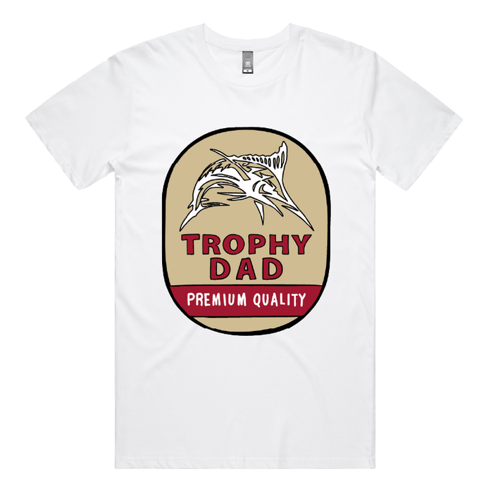 S / White / Large Front Design Trophy Dad Northern 🍺🏆 – Men's T Shirt