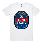 S / White / Large Front Design Trophy Husband 2heys 🍺🏆 – Men's T Shirt