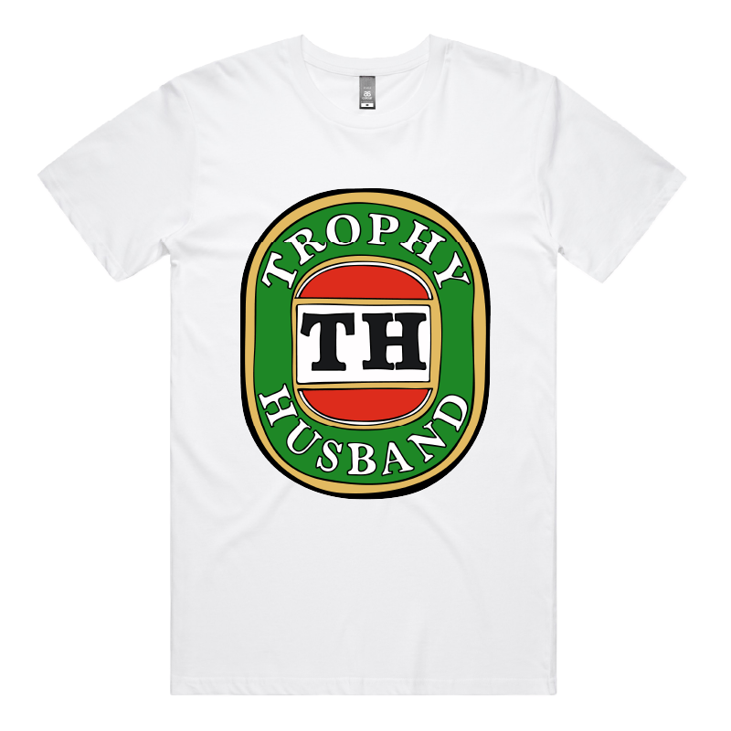 S / White / Large Front Design Trophy Husband Victor Bravo 🍺🏆 – Men's T Shirt