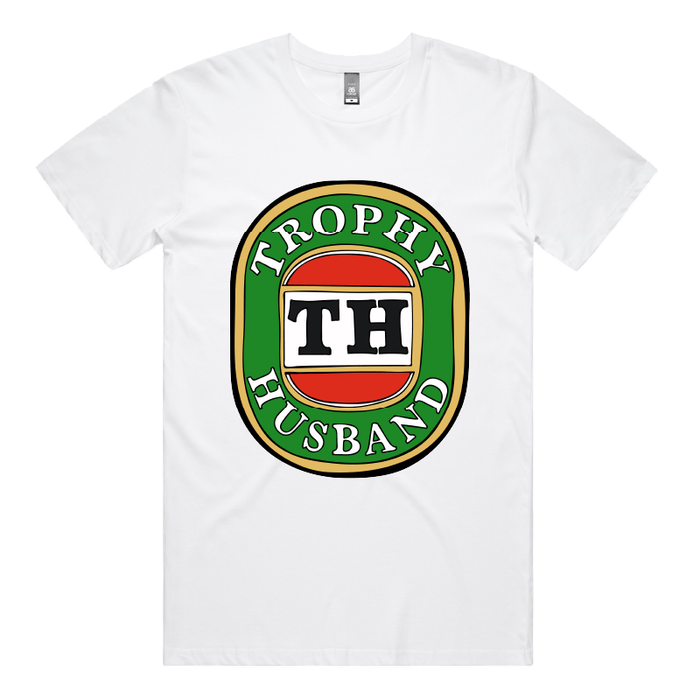 S / White / Large Front Design Trophy Husband Victor Bravo 🍺🏆 – Men's T Shirt