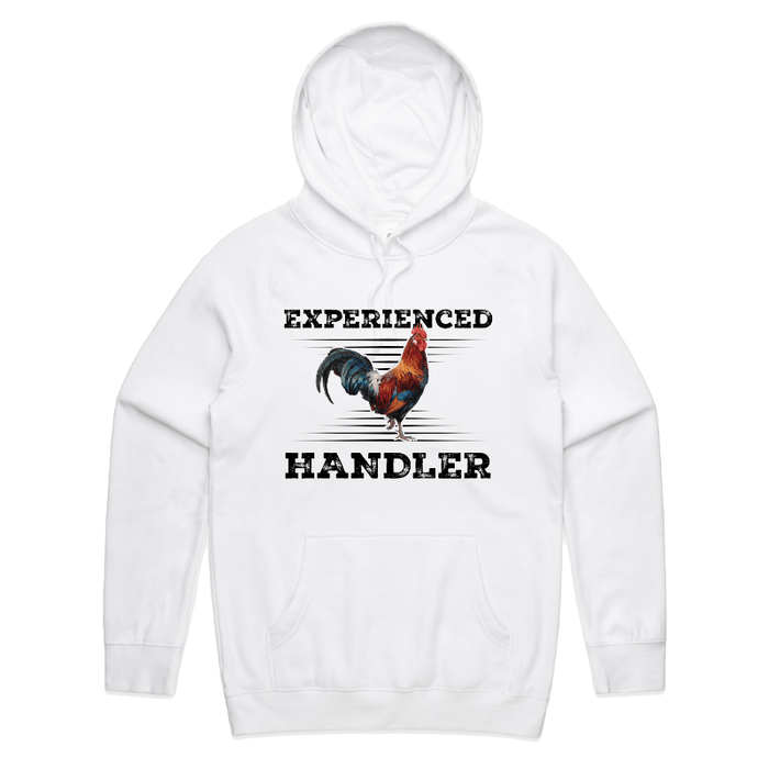 S / White / Large Front Print Experienced 🐔 Handler - Unisex Hoodie