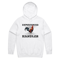 S / White / Large Front Print Experienced 🐔 Handler - Unisex Hoodie