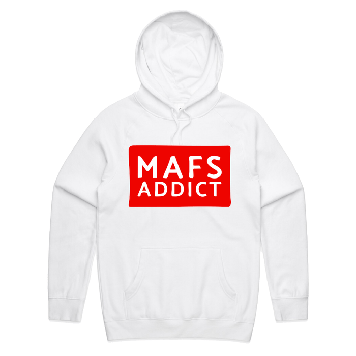 S / White / Large Front Print MAFS Addict 💍🕊️ – Unisex Hoodie